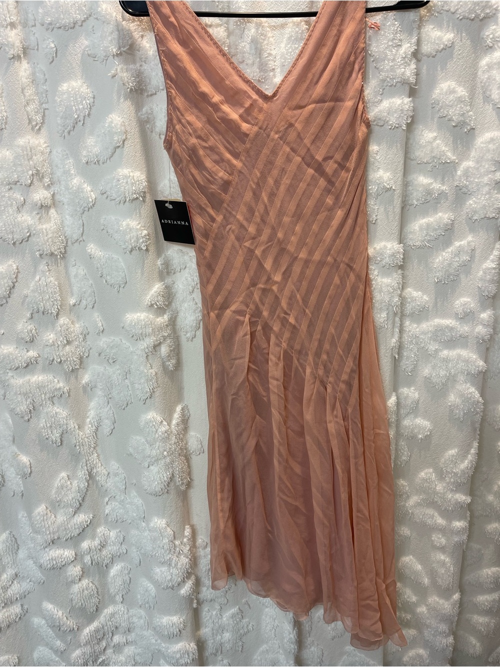 Adrianna Papell pink/peach silk fairy asymmetric dress - Picture 7 of 7